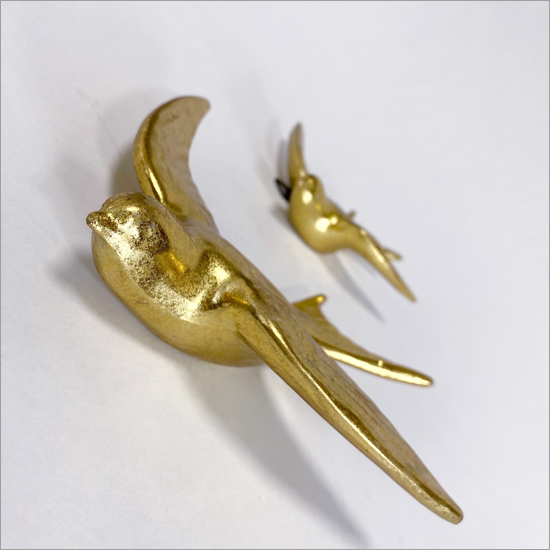 ウォールデコレーション バード S/L セット アンティーク ゴールド 壁