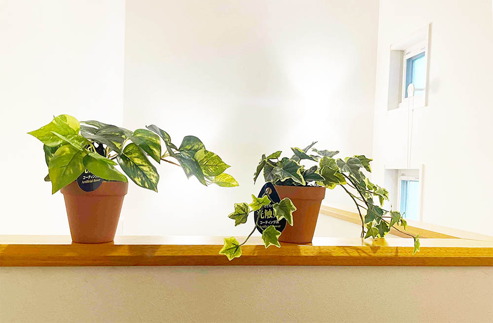 光触媒 フェイクグリーン 2個セット アイビー＆ポトス 観葉植物 造花