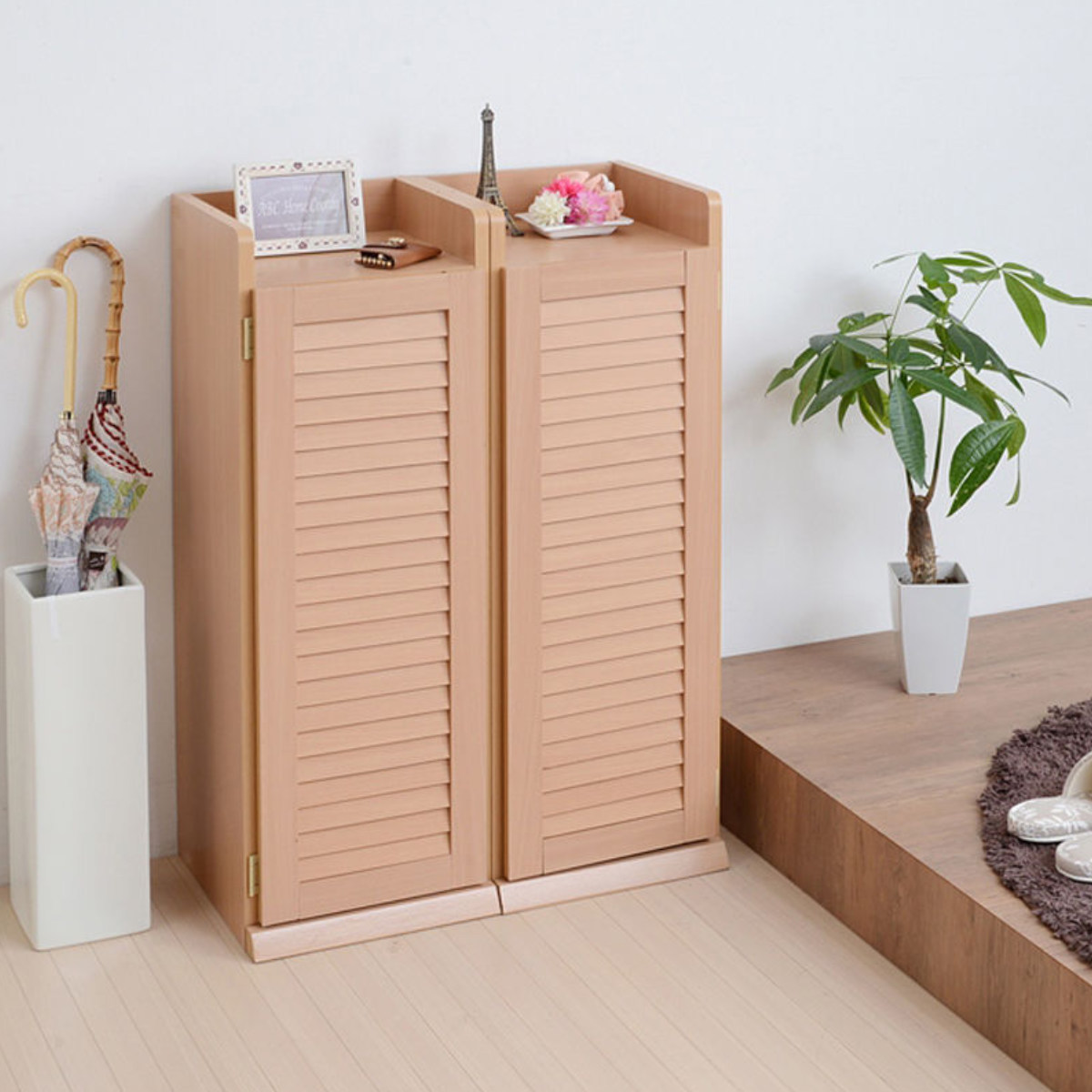 JK-PLAN（ジェイケイ・プラン） 下駄箱 幅31.5cm 2台入り ルーバー