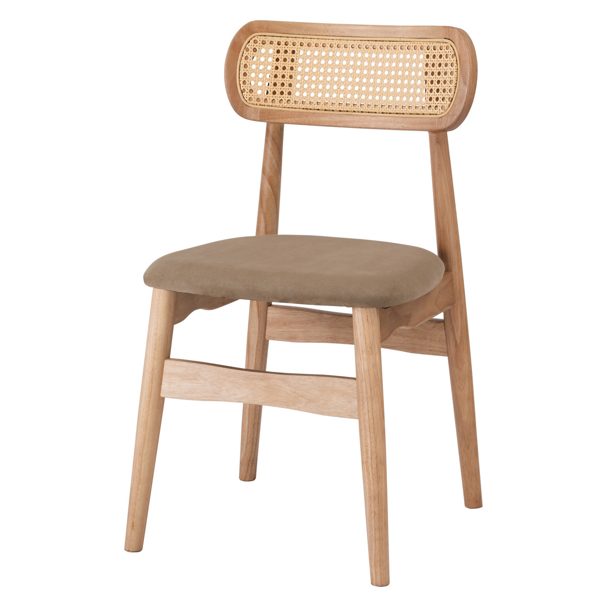 東谷 ダイニングチェア 座面高46cm 人工ラタン （ 座面 スエード調