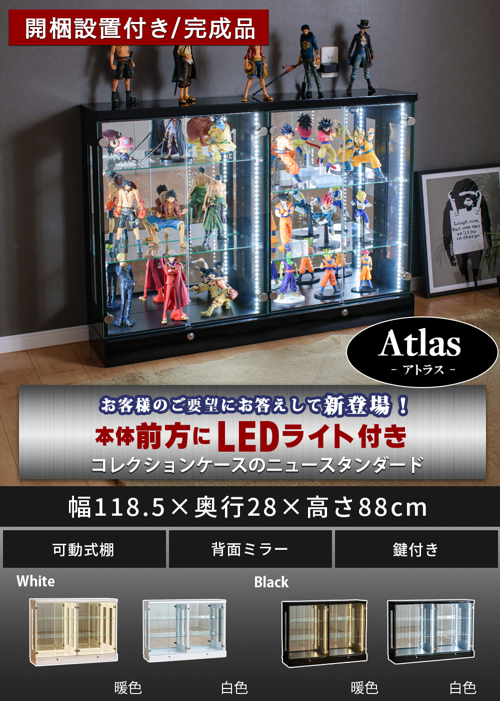 With Plan（ウィズプラン） コレクションケース 大型 120 led 鍵付き