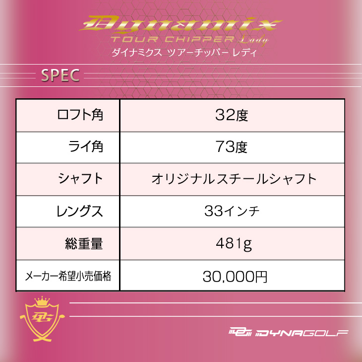 DYNAGOLF（ダイナゴルフ） ゴルフ クラブ チッパー 33インチ ロフト角