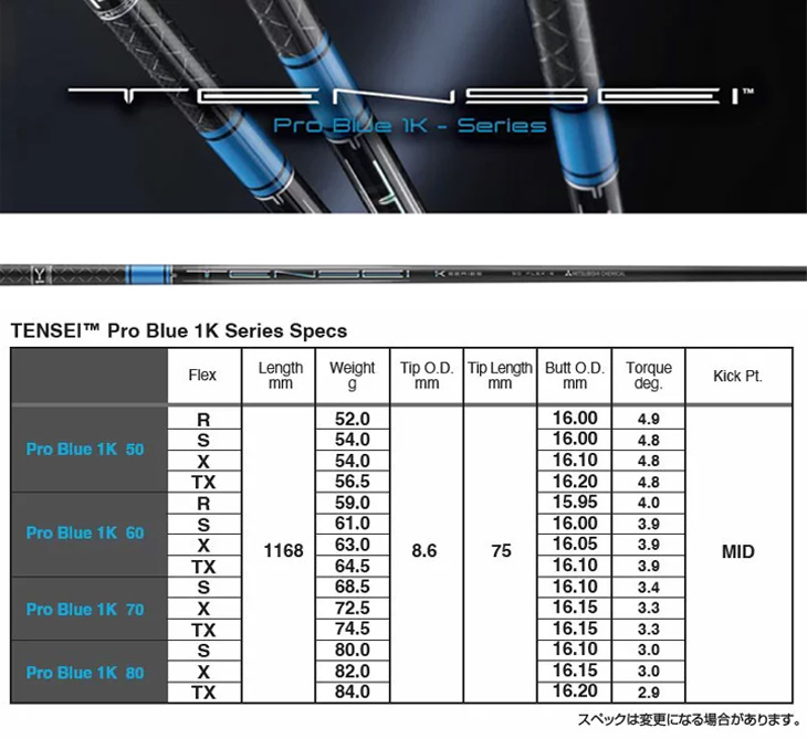 三菱（MITSUBISHI） ゴルフ シャフト スリーブ付き テンセイ PRO