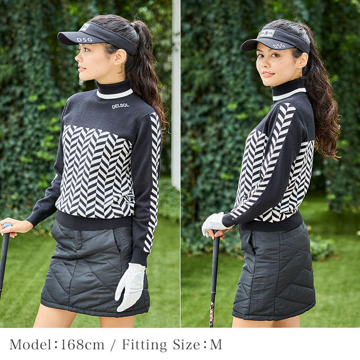 7804 中綿キルティングスカート 上品 暖か 着ぶくれない フロント