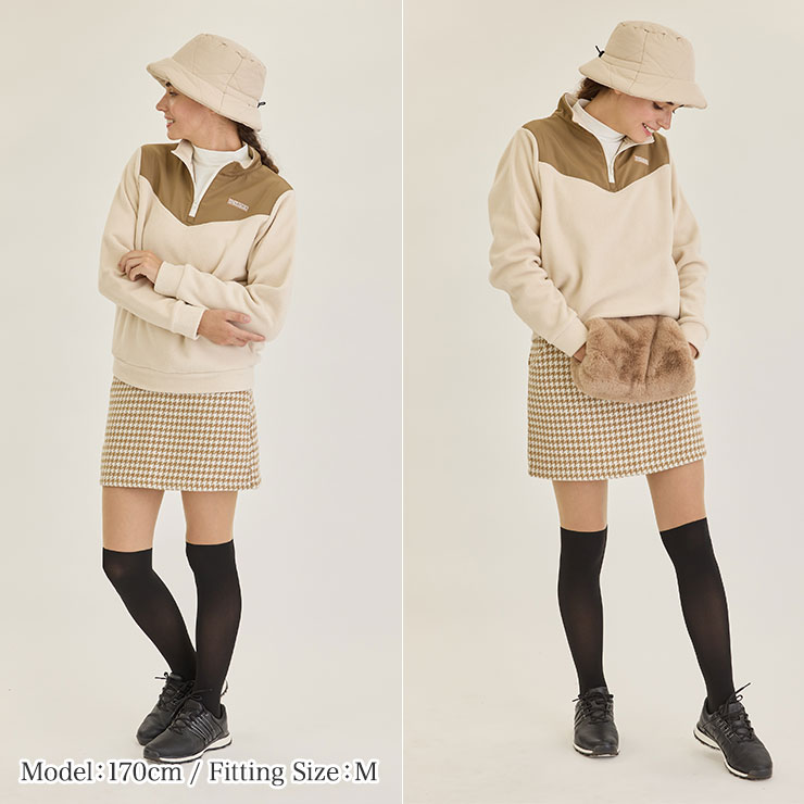 7848 千鳥格子柄布帛スカート M/L/LL レディースゴルフウェア : DELSOL