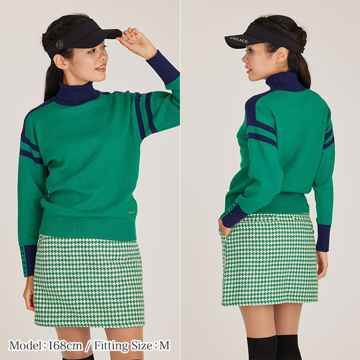 7848 千鳥格子柄布帛スカート M/L/LL レディースゴルフウェア : DELSOL