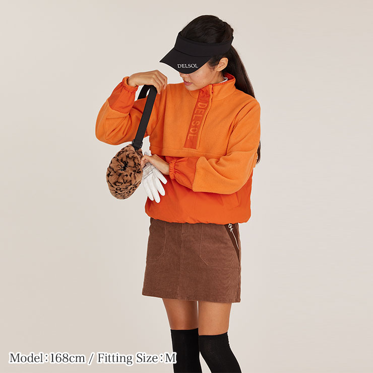 7849 異素材使い コーデュロイスカート M/L/LL/3L/4L レディースゴルフ