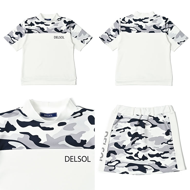 7868 ポンチ カモフラ柄セットアップ M/L/LL/3L/4L レディースゴルフ