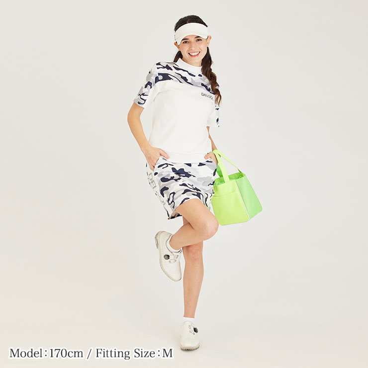 7868 ポンチ カモフラ柄セットアップ M/L/LL/3L/4L レディースゴルフ