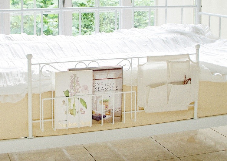 ベッドガード 収納付き ベッド 柵 フェンス 北欧 白 ガード 姫