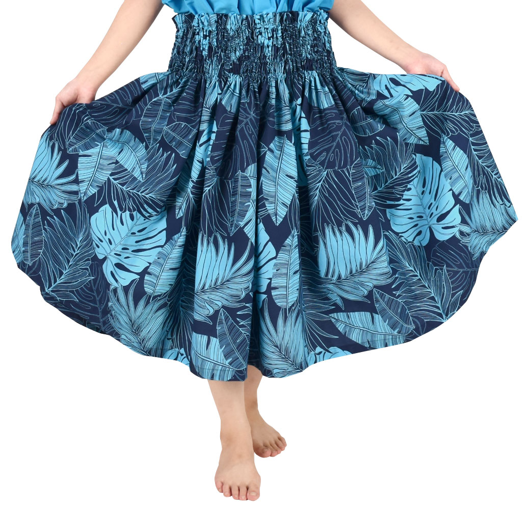 フラダンス衣装 日本製 パウスカート シングル 4本ゴム ダンス衣装