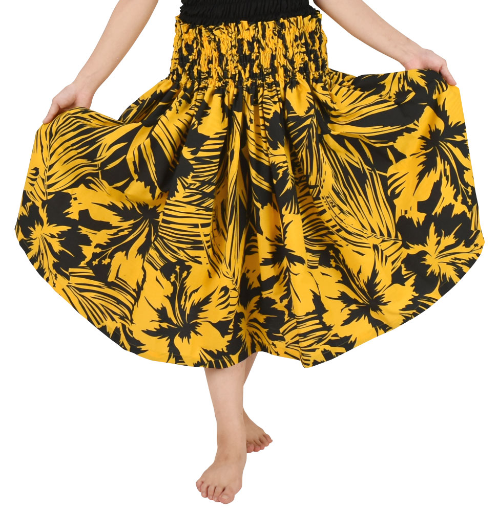 フラダンス衣装 日本製 パウスカート シングル 4本ゴム ダンス衣装