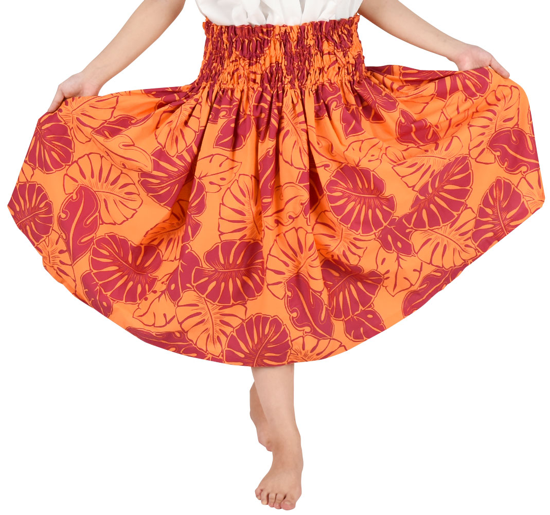 フラダンス衣装 日本製 パウスカート シングル 4本ゴム ダンス衣装