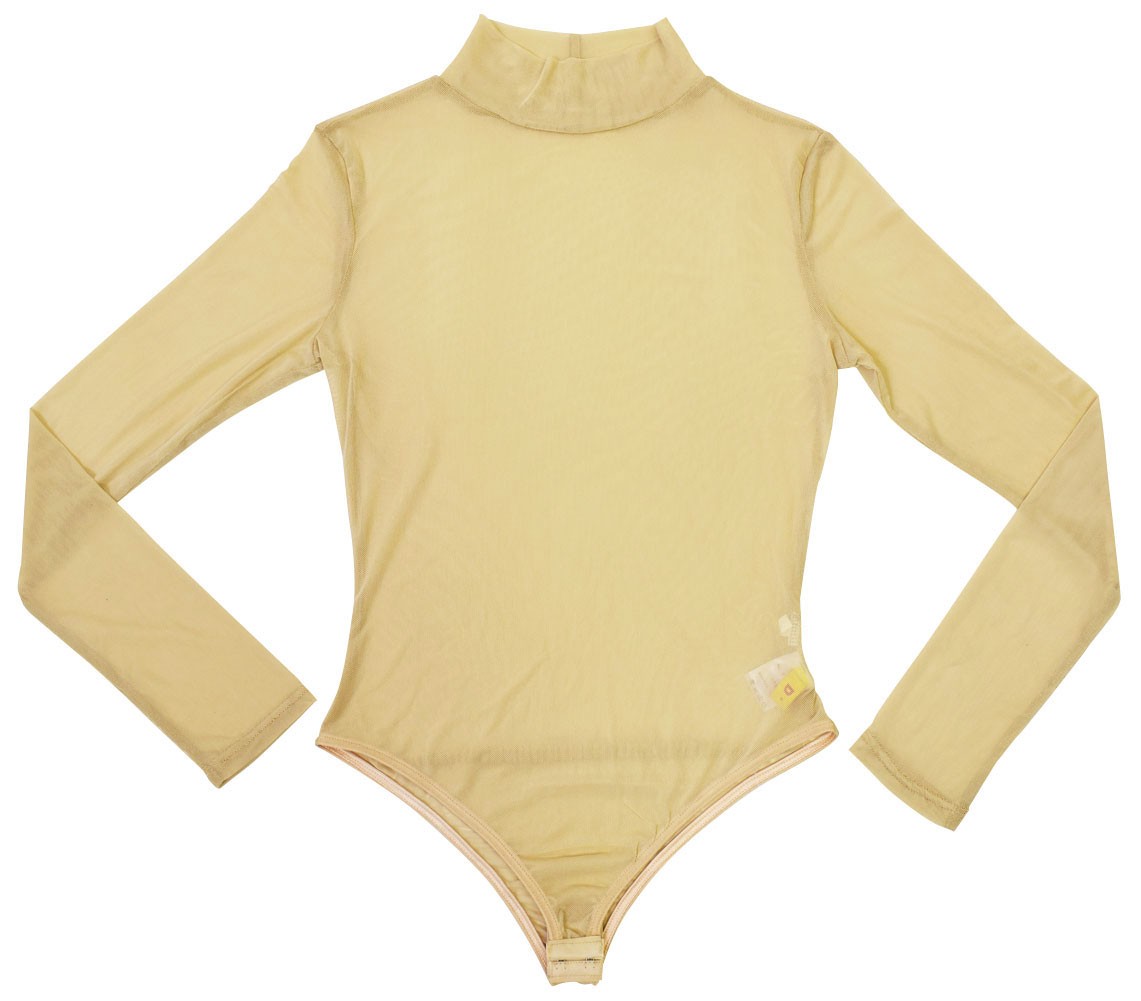 ダンス トップス ハイネック長袖レオタード メッシュ インナー