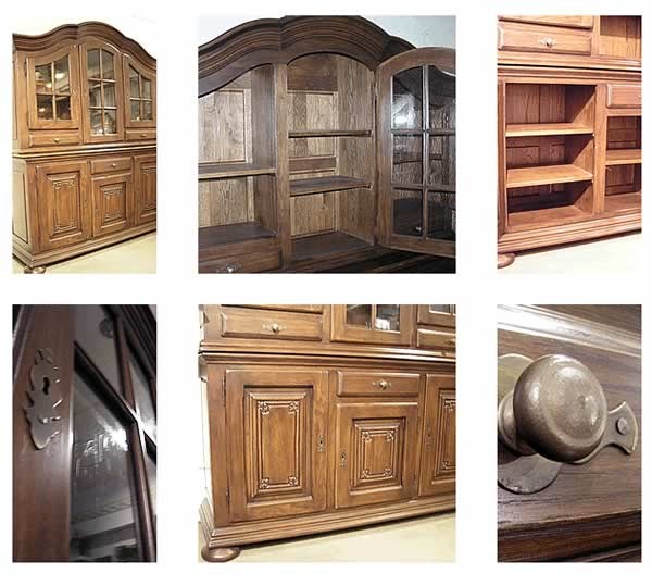 輸入家具 オランダ家具 グランドキャビネット 食器棚 オーク材無垢