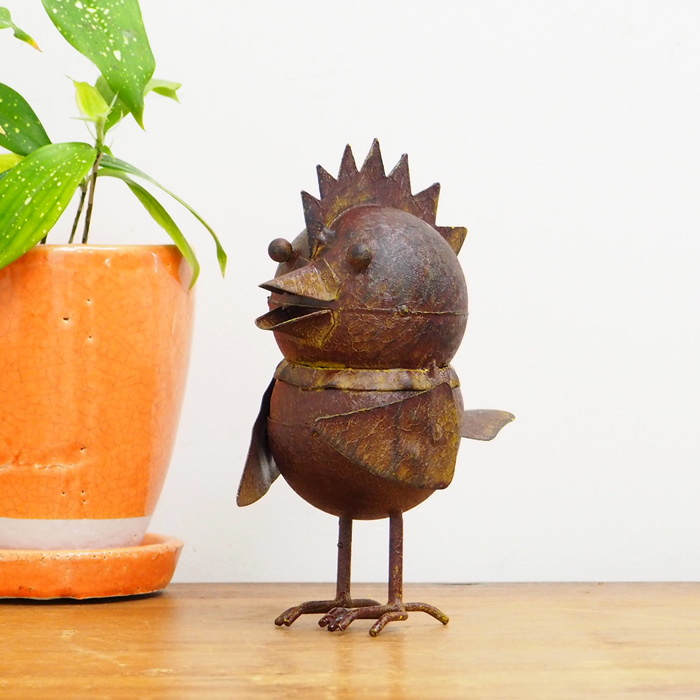 ガーデン オーナメント 置物 おしゃれ 鳥 庭 ブリキ オブジェ 飾り