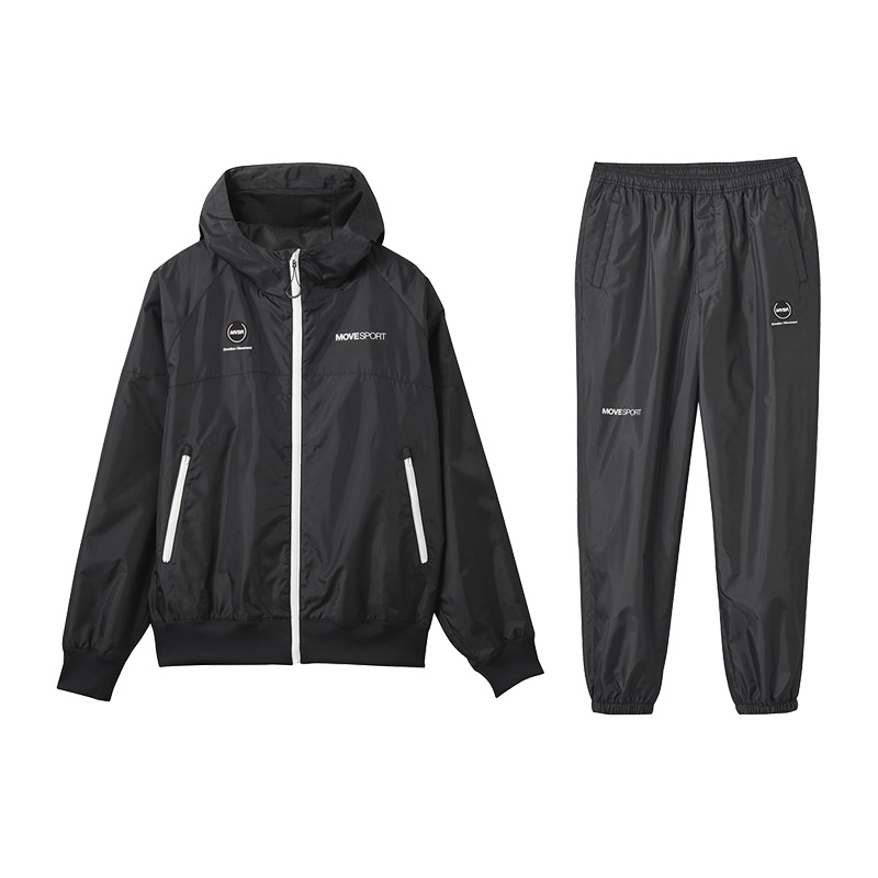 MOVESPORT デサント 裏メッシュ バイカラー ウィンドブレーカー 上下