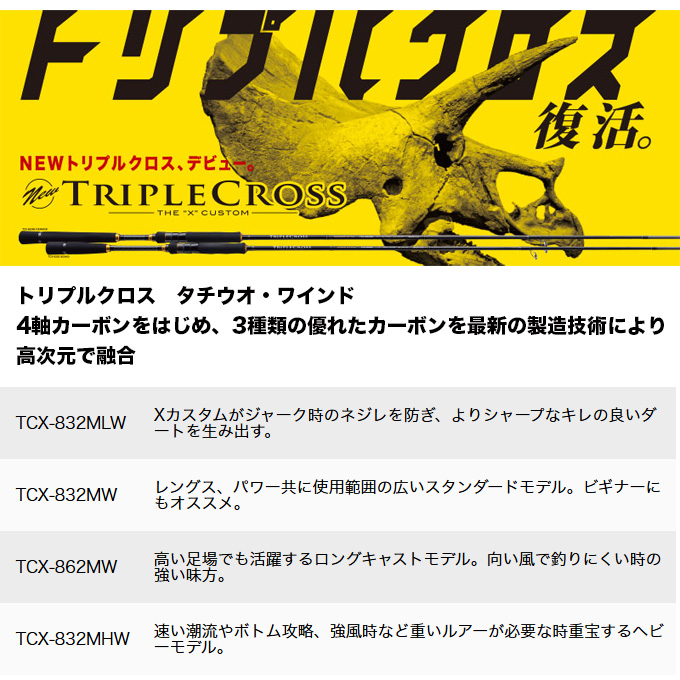 トリプルクロス (7)【目玉商品】メジャークラフト TCX-832MW タチウオ