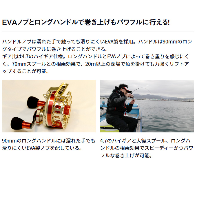 DAIWA（ダイワ） 【目玉商品】ダイワ 18 BJ イカダ 筏 70 右ハンドル