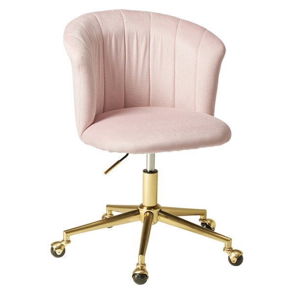 エレガント 回転 デスクチェア 昇降式 キャスター付 ベロア調生地