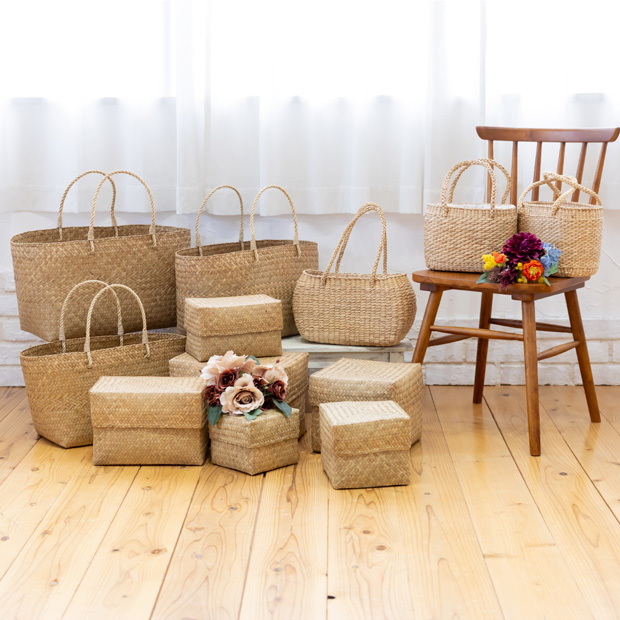 3/5はポイント10倍／ 蓋付き 収納かご M 長方形 幅27cm バスケット 深