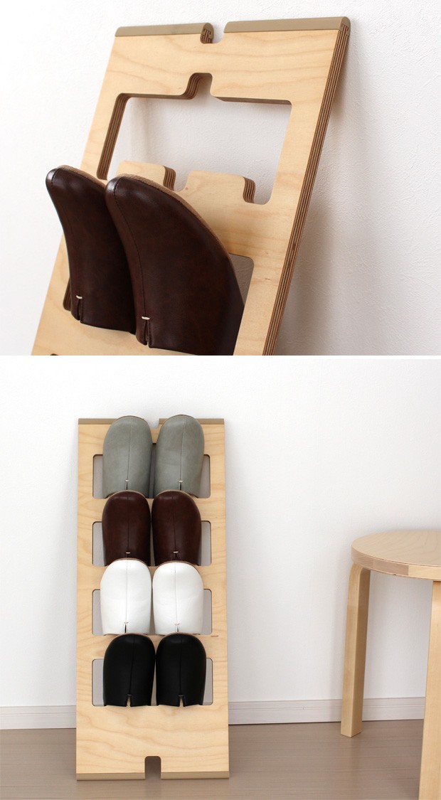 Eau FLAT フラット スリッパラック 立て掛け 壁掛け 玄関収納 スリッパ