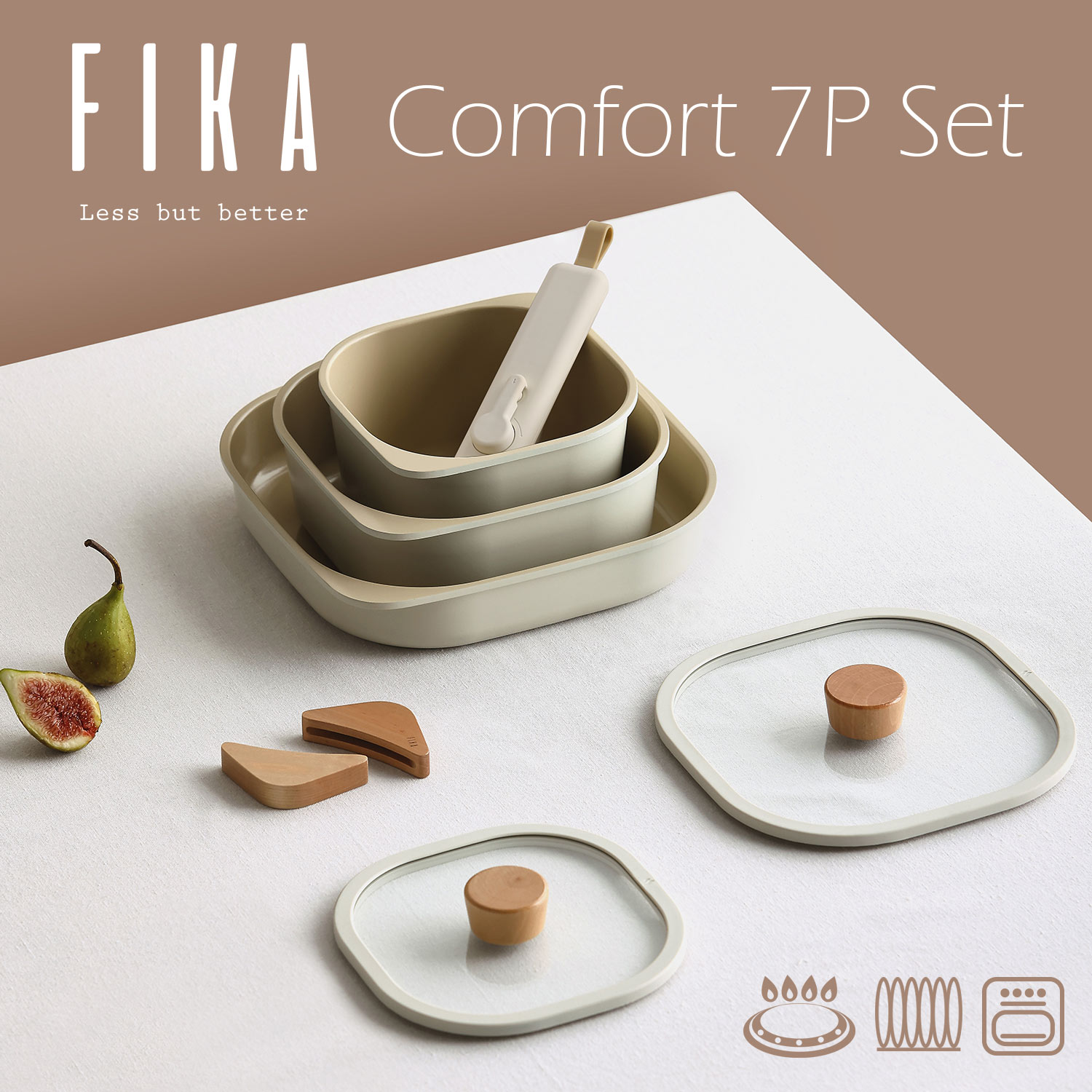 FIKA コンフォート 7点セット 取っ手が取れる マルチ ハンドル 着脱式