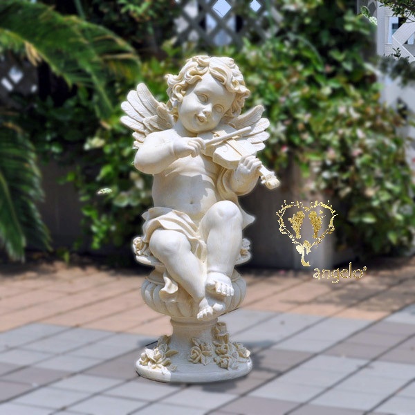 天使オブジェ【バイオリン エンジェル】樹脂置物 ガーデニング雑貨 庭
