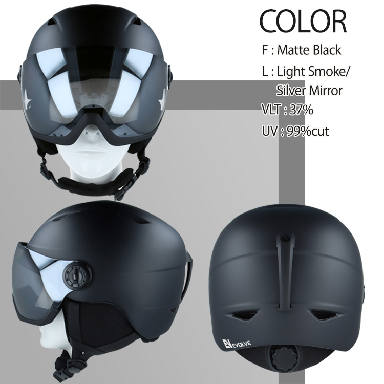 バイザー付き ヘルメット スキー スノーボード スノボ イヴァルブ