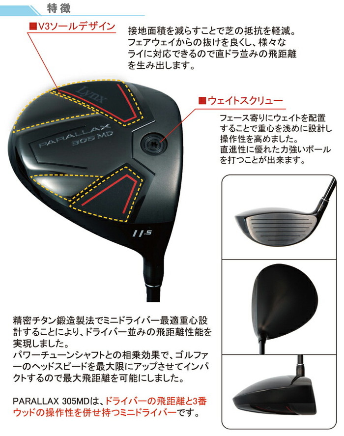 Lynx リンクス PARALLAX 305 MD パララックス ミニ ドライバー ルール
