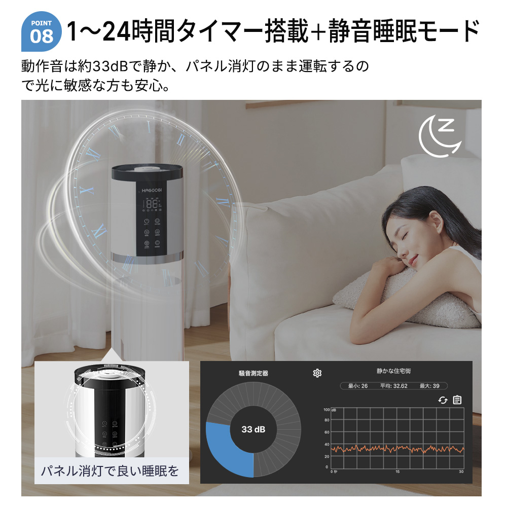 HAGOOGI 【セール価格6980円】HAGOOGI 加湿器 超音波式 uv除菌