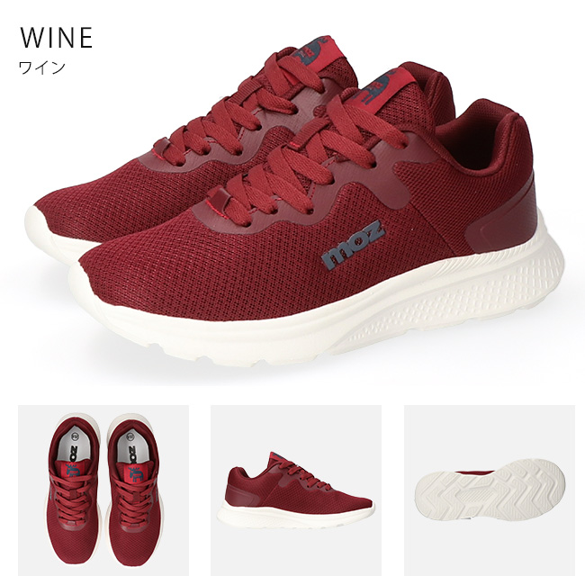 moz（モズ） スニーカー レディース 厚底 3E 幅広 黒 履きやすい 歩き