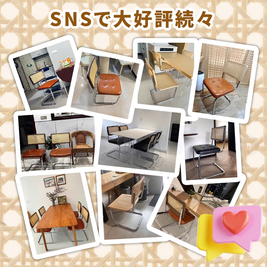 ラタンチェア ラタン編みチェア チェスカチェア クッションダイニング