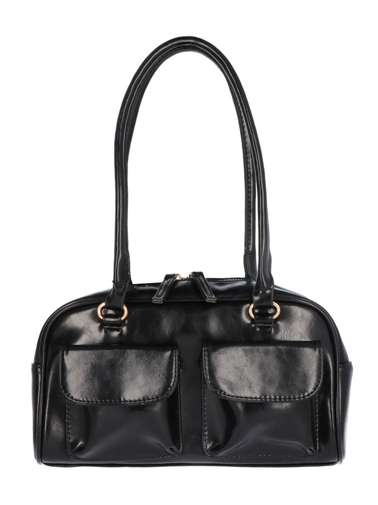 ミニバッグ 2ポケットデザイン ボストンバッグ 1108 ハンドバッグ