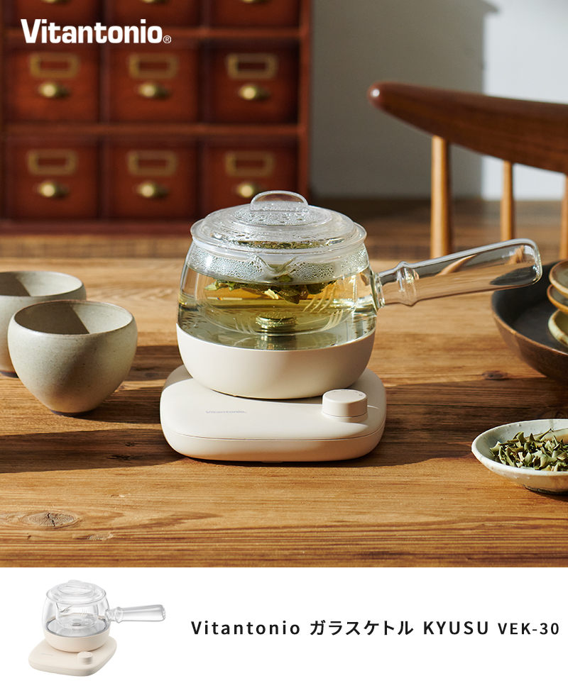 ビタントニオ（Vitantonio） 電気ケトル おしゃれ ガラスケトル KYUSU