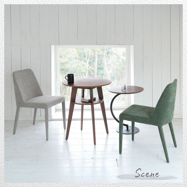 2脚セット ダイニングチェア ファブリックチェア モスグリーン サンド