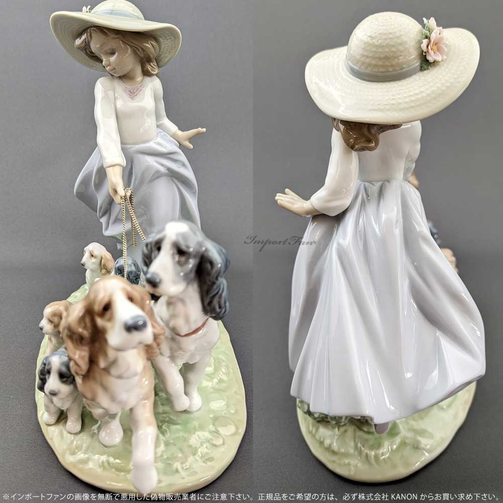 LLADRO（リヤドロ） 仔犬たちの行進 イヌ 少女 置物 01006784 LLADRO
