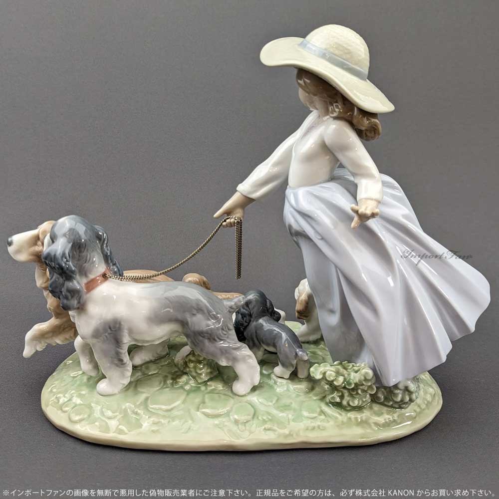 LLADRO（リヤドロ） 仔犬たちの行進 イヌ 少女 置物 01006784 LLADRO