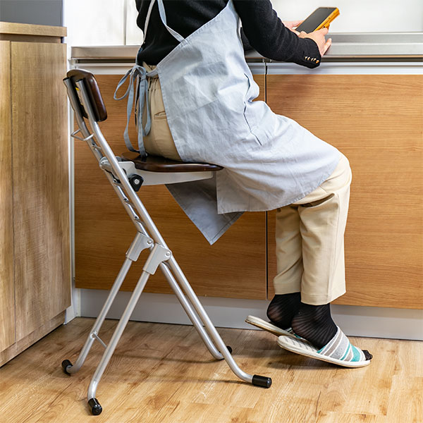 ルネセイコウ 折りたたみ椅子 2脚セット 高さ調節 6段階調節 リリィ