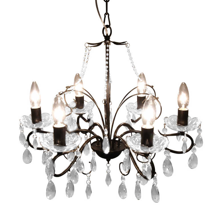 シャンデリア LED対応 おしゃれ 6灯 8畳 6畳 ブラック 黒 ゴージャス