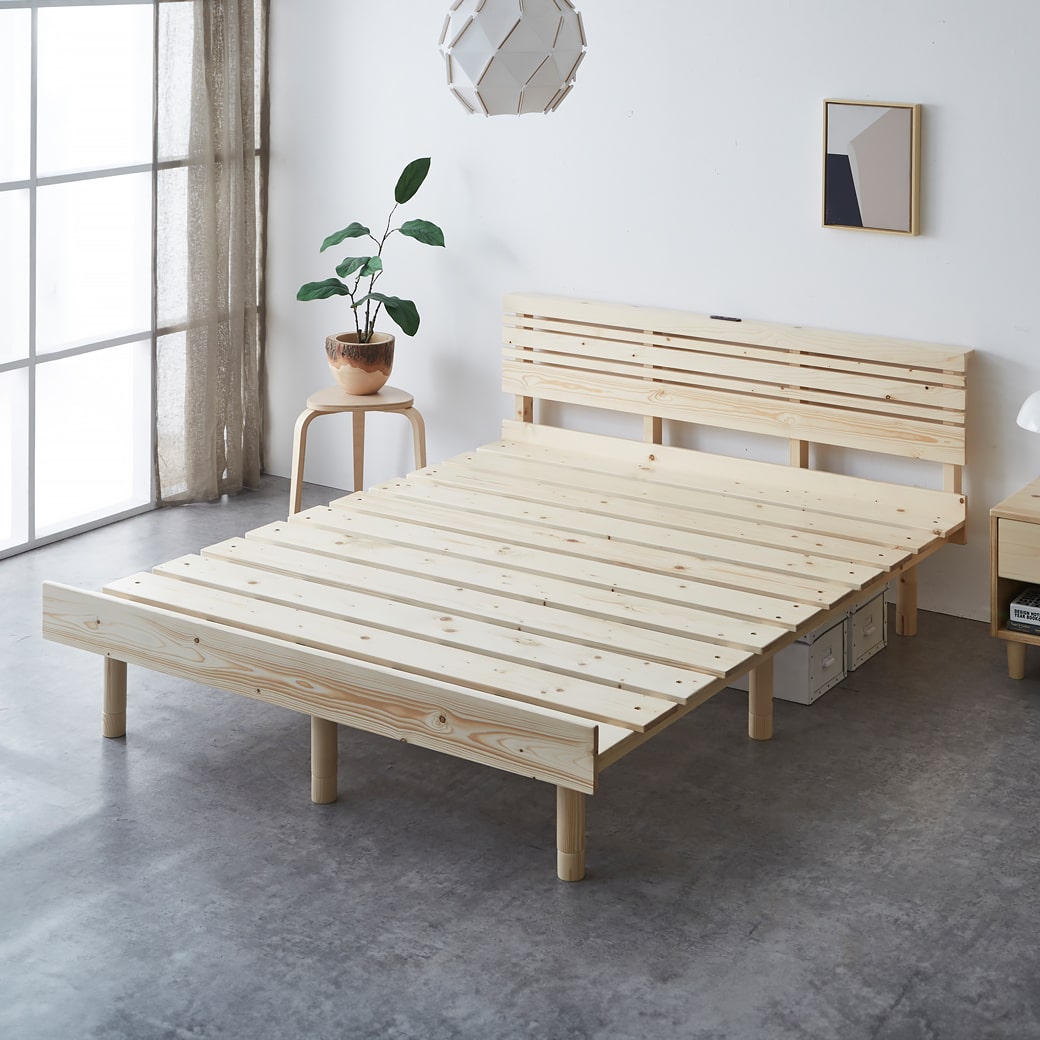 ネルコンシェルジュ すのこベッド ローベッド 棚コンセント付き