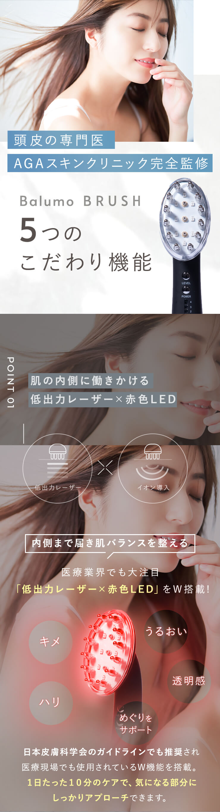 美顔器 電気ブラシ / EMS リフトケア 頭皮 頭筋 スカルプケア