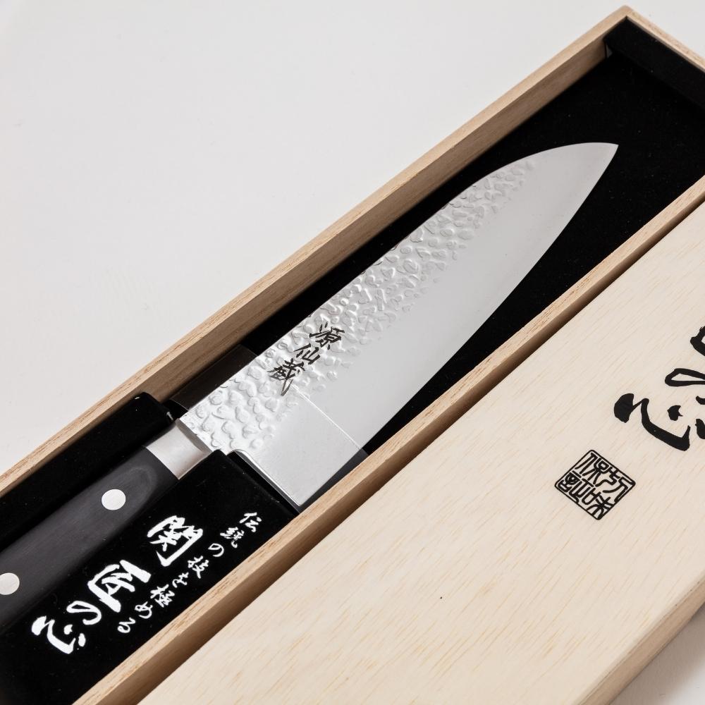 サンクラフト（SUNCRAFT） 日本製 源仙蔵 三徳包丁 黒合板 ダマスカス