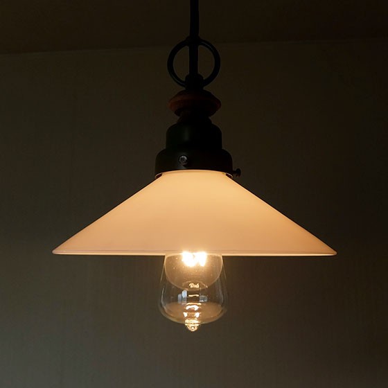 照明 ペンダントライト 後藤照明 乳白P1硝子セード LED対応 大正ロマン