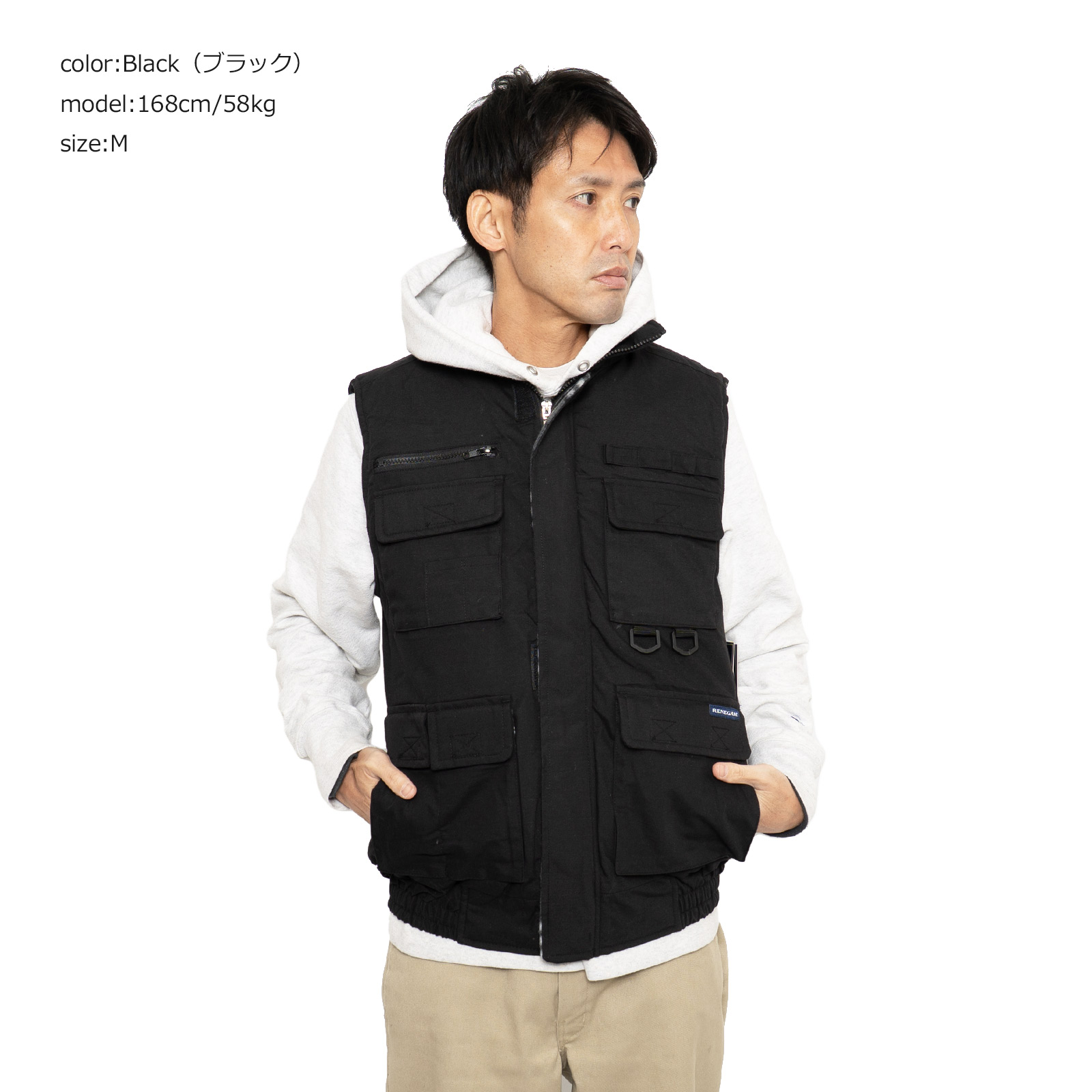 Renegade Sportswear マルチポケット ユーティリティベスト ｜ メンズ