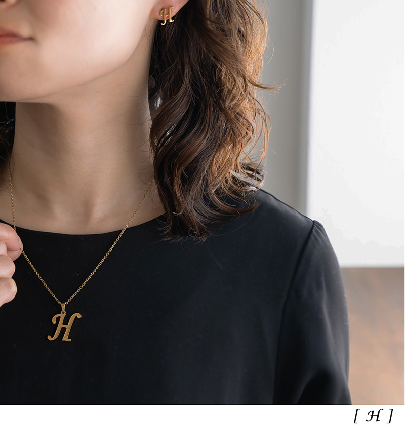 Jewel VOX ネックレス レディース イニシャル ピアス セット 金属