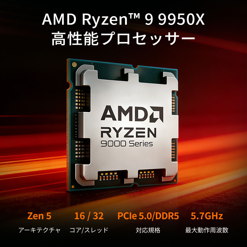 AMD AMD CPU Ryzen9 9950X AM5 16コア 32スレッド 4.3GHz TDP 170W