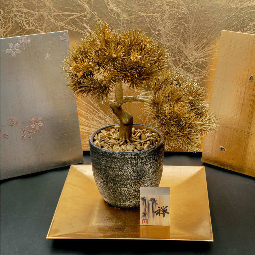 神戸花物語 フェイクグリーン 盆栽 造花 金運 縁起物 和モダン 和風