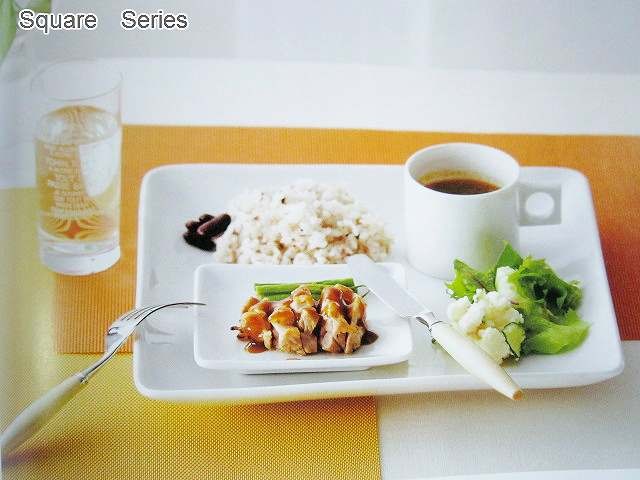 角皿 正方形 28.9cm 日本製 洋食器 白い食器 カネスズ kanesuzu マルチ