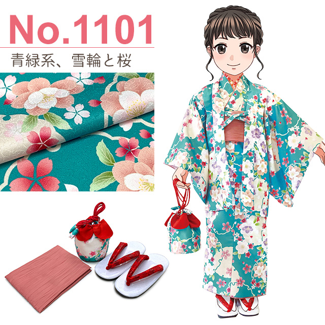 お正月向け新作 RKブランド 子供着物アンサンブル レトロ柄 女の子着物